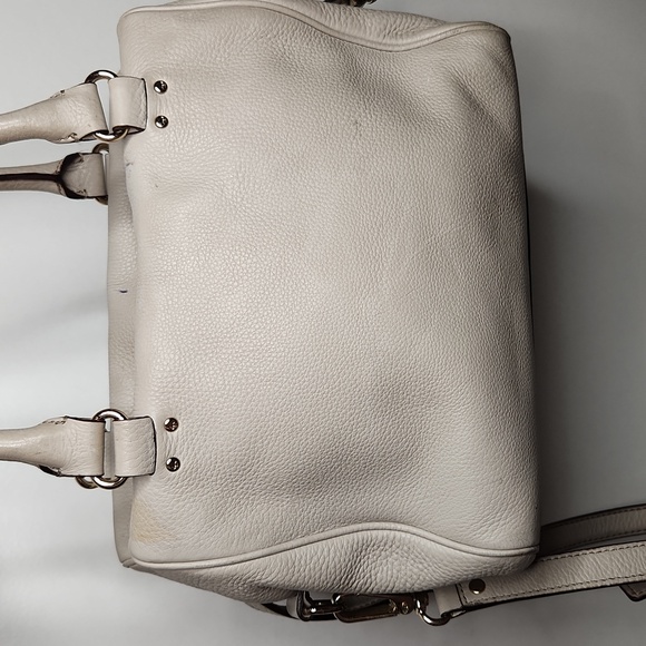 Kate Spade Lt. Gray/Gold leather medium xbody satchel. Preloved item sold as is - Picture 6 of 12